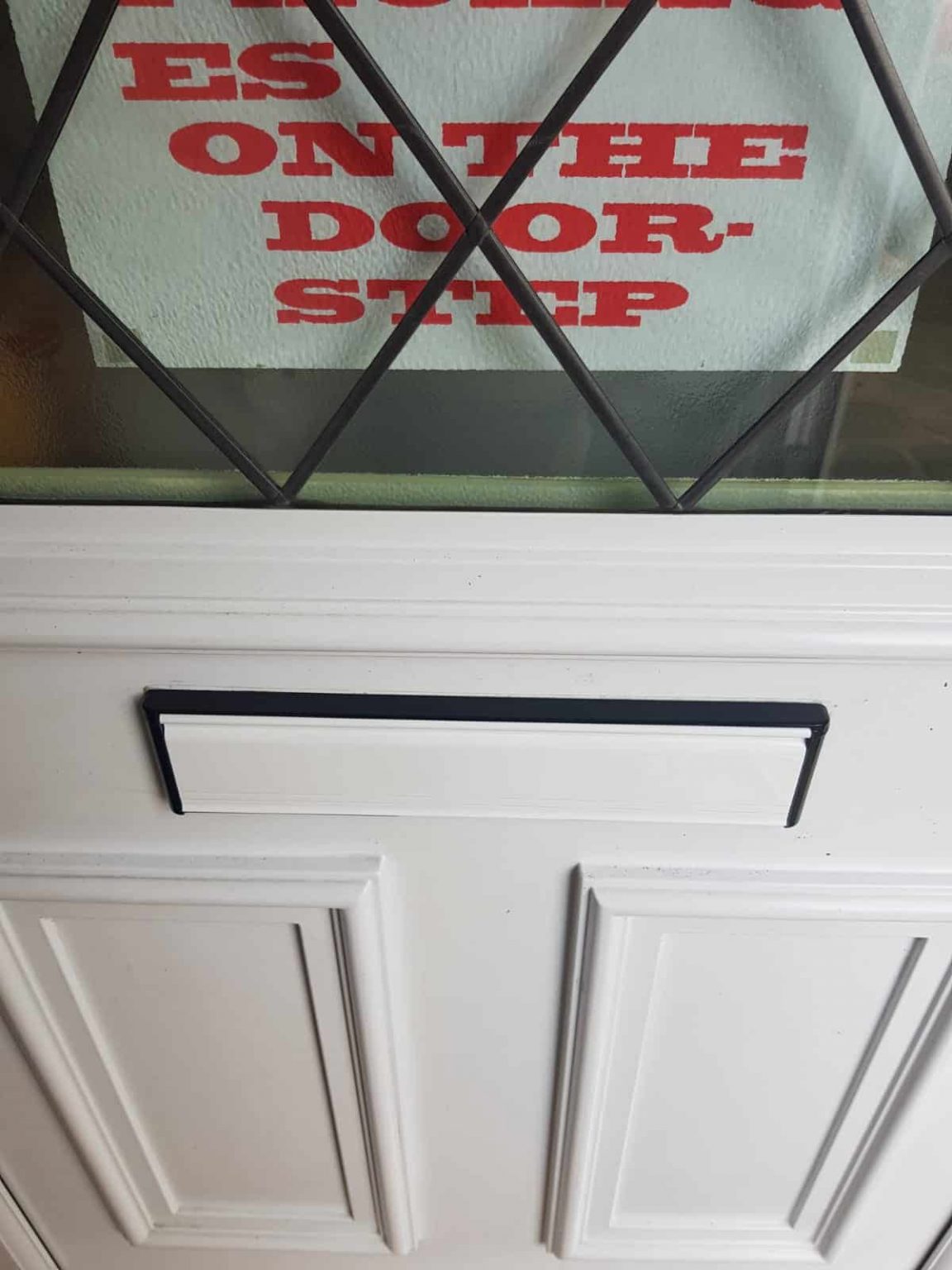 Broken drafty UPVC letterbox replaced to Double glazed UPVC front door